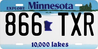 MN license plate 866TXR