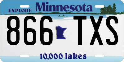 MN license plate 866TXS