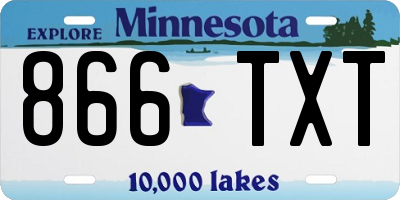 MN license plate 866TXT