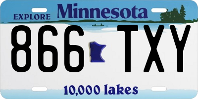 MN license plate 866TXY