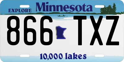 MN license plate 866TXZ