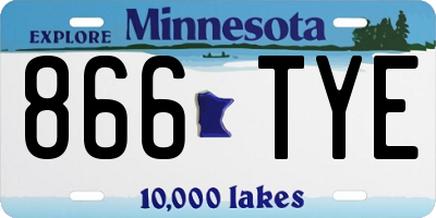 MN license plate 866TYE