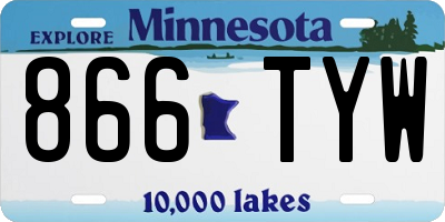MN license plate 866TYW