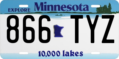 MN license plate 866TYZ