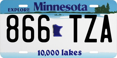 MN license plate 866TZA