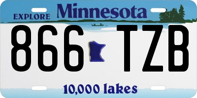 MN license plate 866TZB