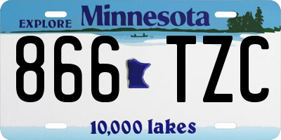 MN license plate 866TZC