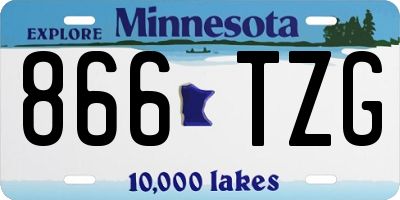 MN license plate 866TZG
