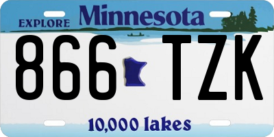 MN license plate 866TZK