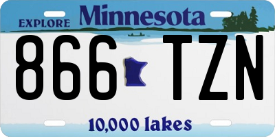 MN license plate 866TZN