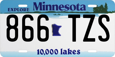 MN license plate 866TZS
