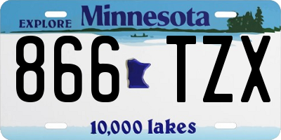 MN license plate 866TZX