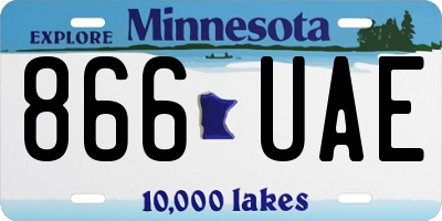 MN license plate 866UAE