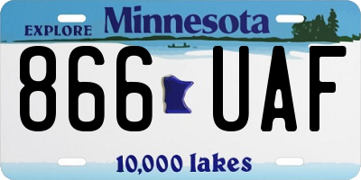 MN license plate 866UAF