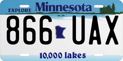 MN license plate 866UAX