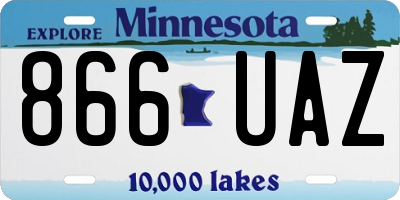 MN license plate 866UAZ