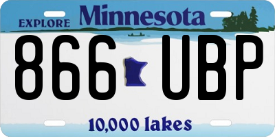MN license plate 866UBP