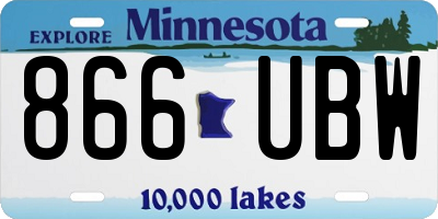 MN license plate 866UBW