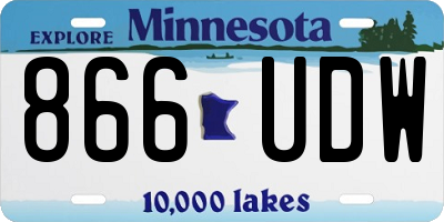 MN license plate 866UDW