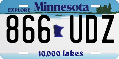 MN license plate 866UDZ