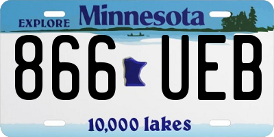 MN license plate 866UEB