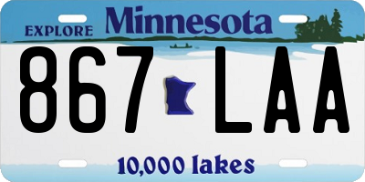 MN license plate 867LAA