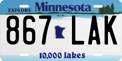 MN license plate 867LAK