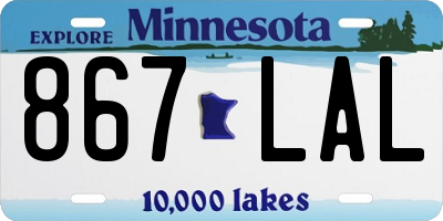MN license plate 867LAL