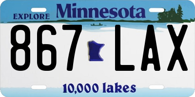 MN license plate 867LAX