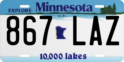 MN license plate 867LAZ