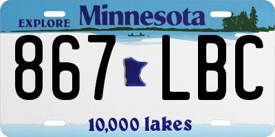 MN license plate 867LBC