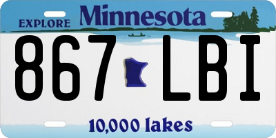 MN license plate 867LBI