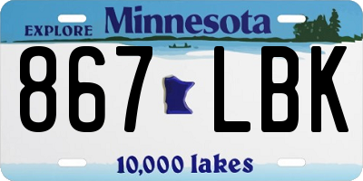 MN license plate 867LBK