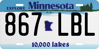 MN license plate 867LBL