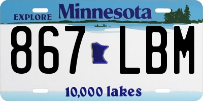 MN license plate 867LBM