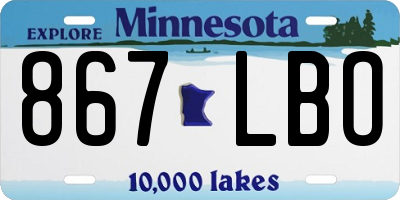 MN license plate 867LBO