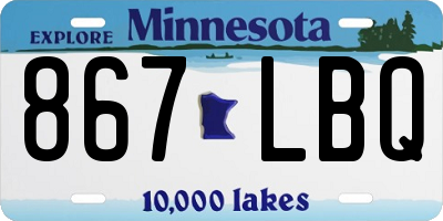 MN license plate 867LBQ