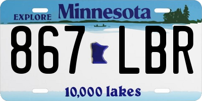 MN license plate 867LBR