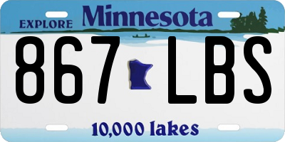 MN license plate 867LBS