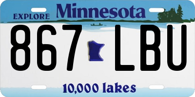 MN license plate 867LBU