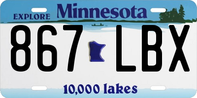 MN license plate 867LBX