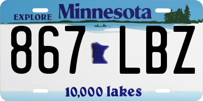 MN license plate 867LBZ