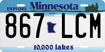 MN license plate 867LCM
