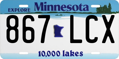 MN license plate 867LCX