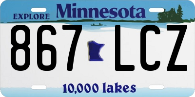 MN license plate 867LCZ