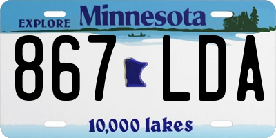MN license plate 867LDA
