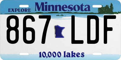 MN license plate 867LDF