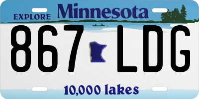 MN license plate 867LDG