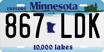 MN license plate 867LDK