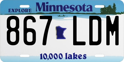 MN license plate 867LDM